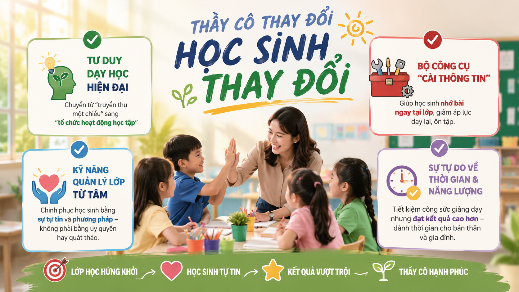 Giáo viên thay đổi tích cực khi áp dụng phương pháp dạy học từ TS. Trần Khánh Ngọc