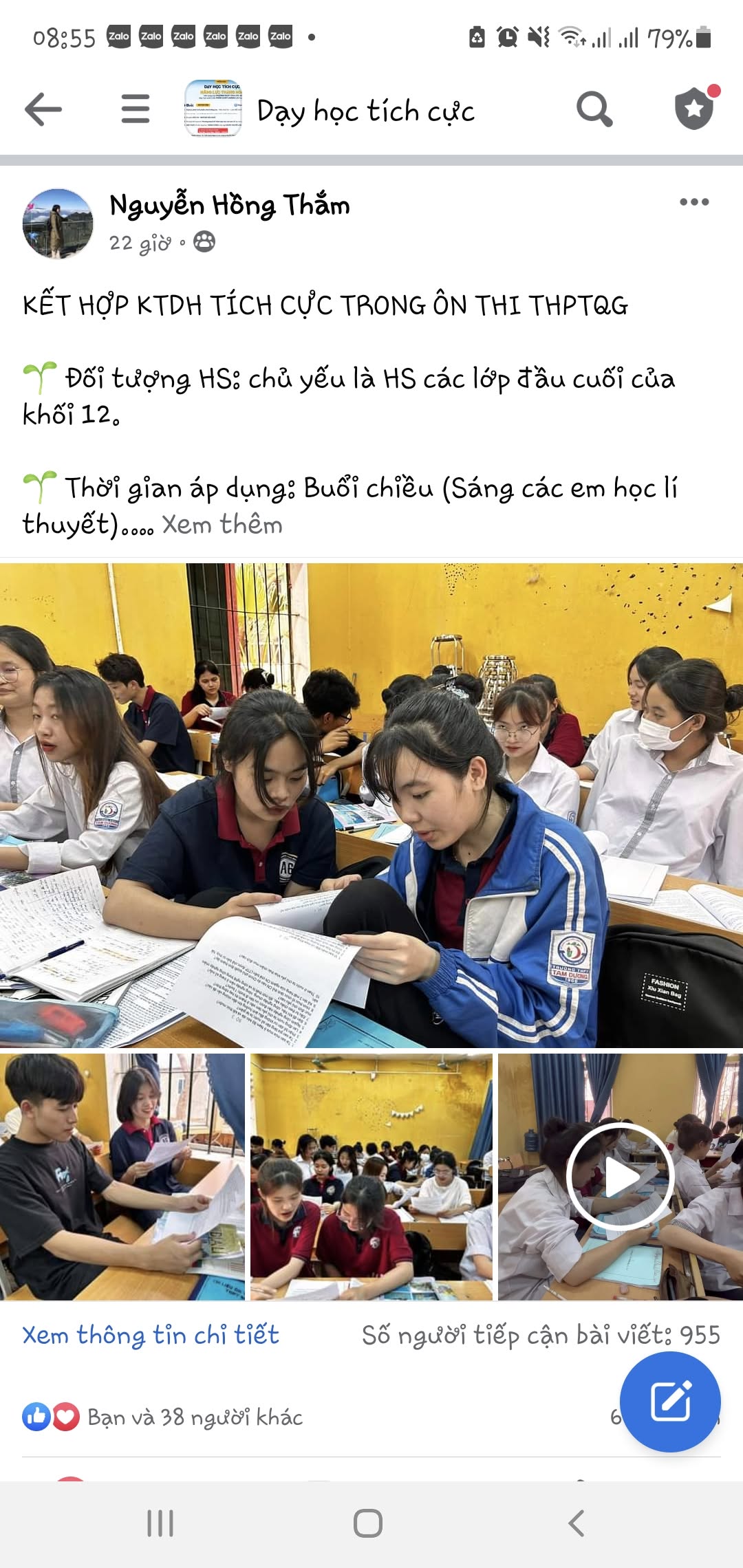 Lớp học thật áp dụng phương pháp 1