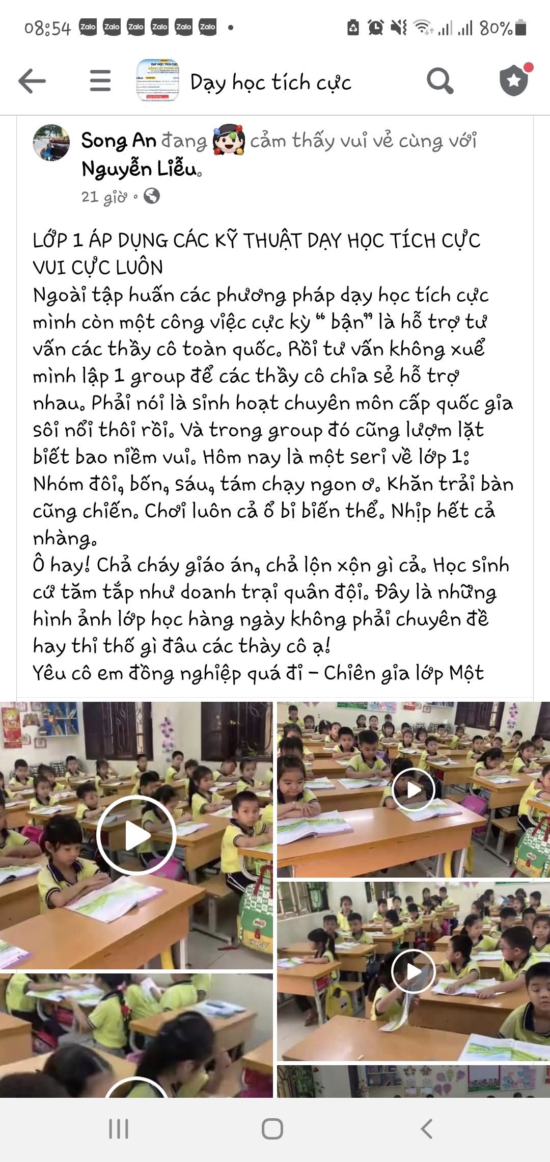 Lớp học thật áp dụng phương pháp 3