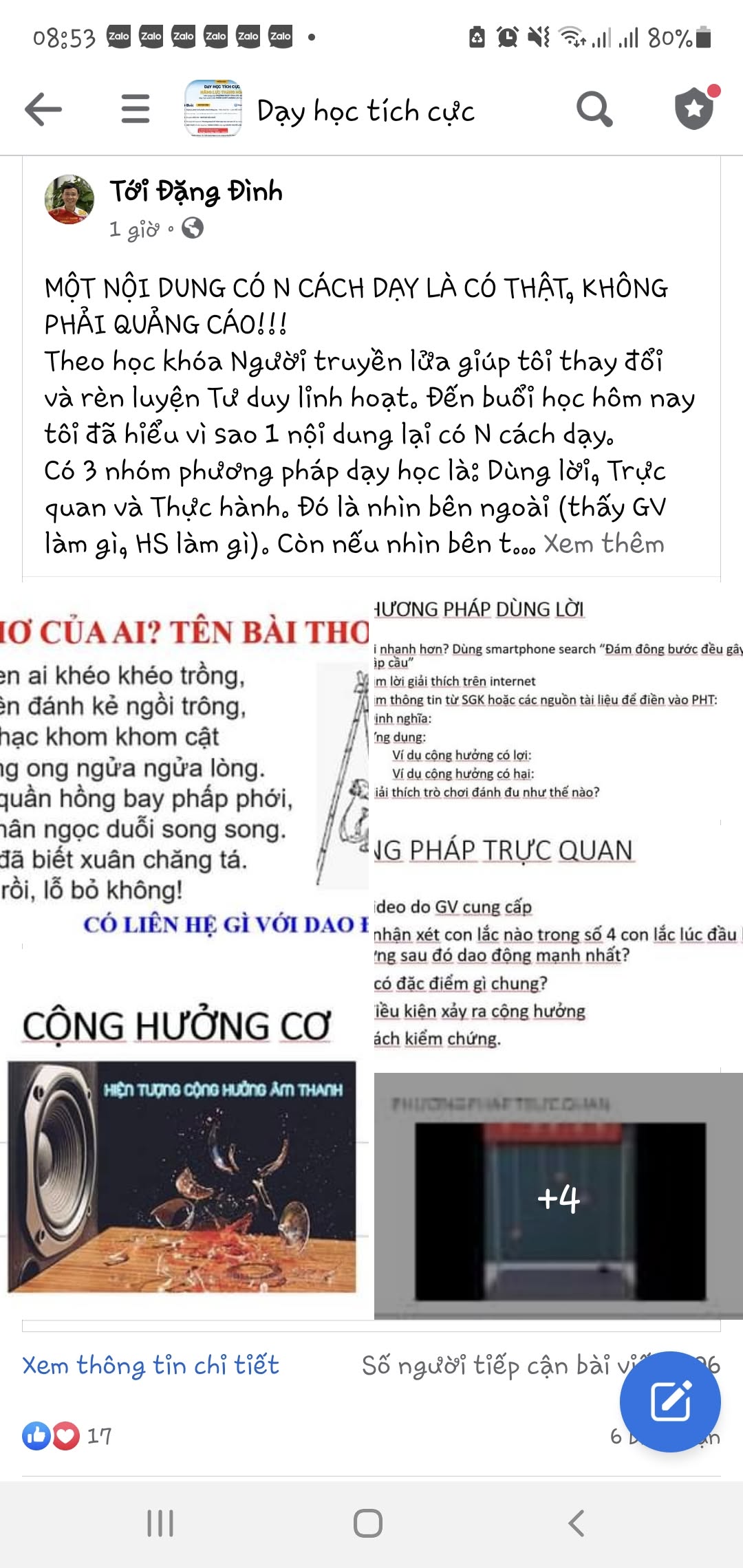 Lớp học thật áp dụng phương pháp 6