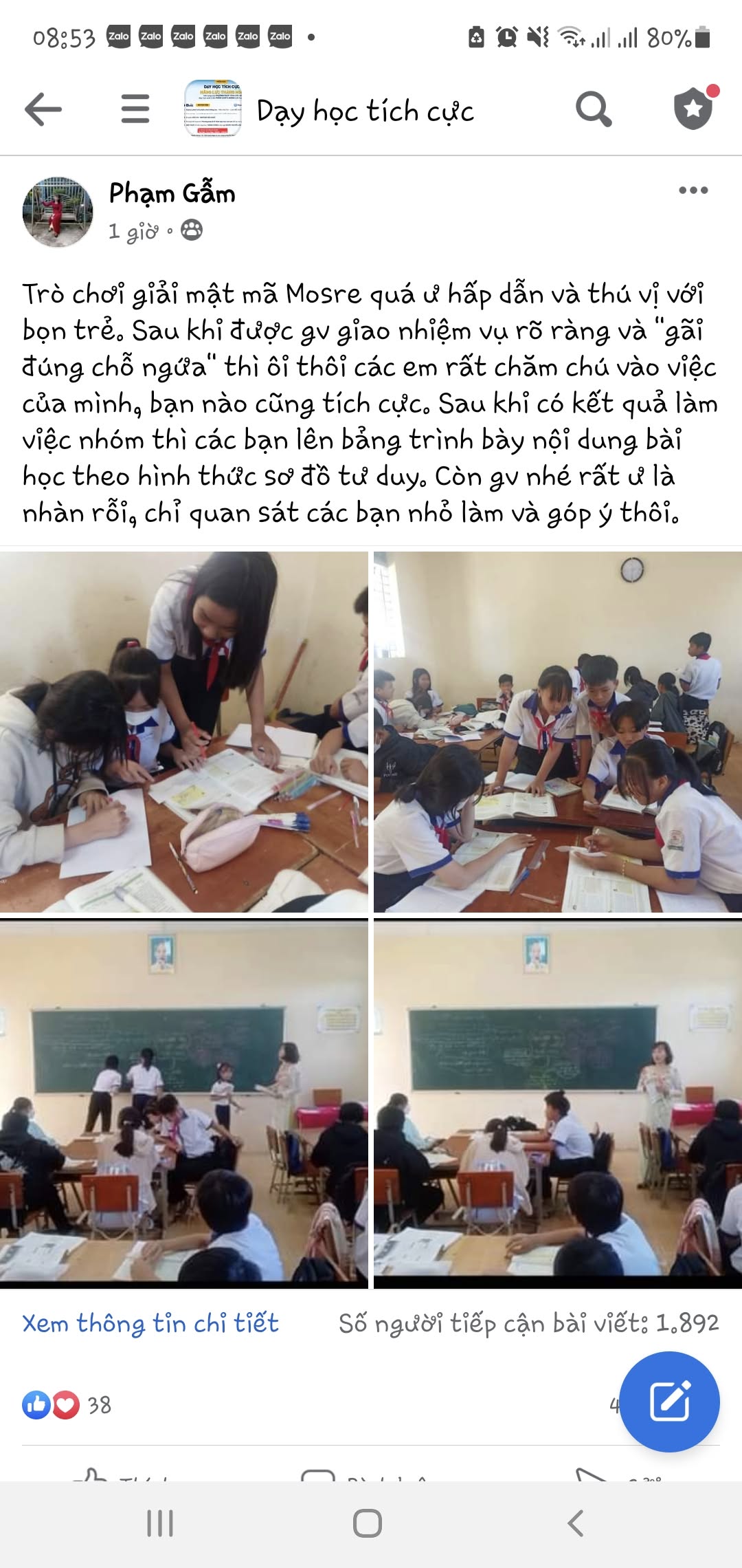 Lớp học thật áp dụng phương pháp 9