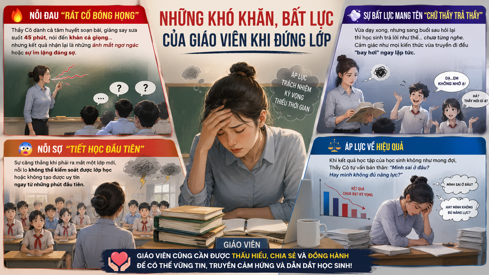 Nỗi đau của Thầy Cô khi giảng dạy mà học sinh không tiếp thu